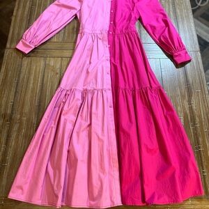 Christopher John Rogers X Target Two-tone Pink Shirtdress  - Size 4
